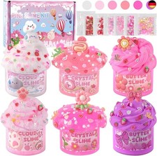 LAWOHO 6 Stück Farbverlauf Rosa Slime Set enthält Fluffy Cloud Wolkenschleim, C