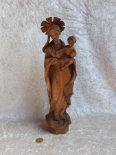 alte Schnitzerei Holzarbeit heilige Maria Mutter Gottes mit Jesus 33 cm Madonna