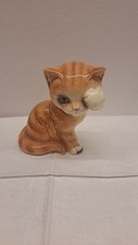 Porzellanfigur sitzende Katze rot-braun Goebel Nr. 31 028 ca. 11,5 cm vintage 