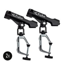 FISHN Rutenhalter Doppelpack - Bootsrutenhalter 360° verstellbar - Metallgewinde
