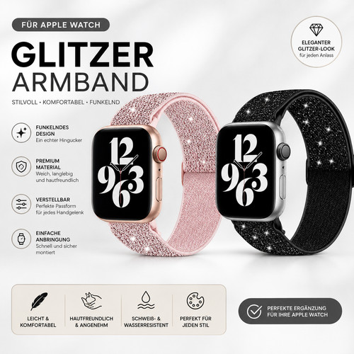 Glitzer nylon armband - glitzer, für