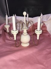 Kleiner Vintage Kerzen Armleuchter  Weiß  Kerzenleuchter  Landhaus zum Stellen