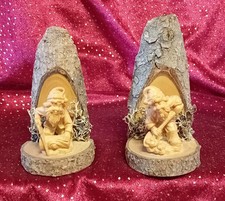 Zwerge bei der Arbeit Ahorn geschnitzt u. gewachst, H=10 cm auf Nadelholzsockel.