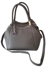 Via Victoria Handtaschen Damen Groß PU Leder Damen  Grau Elegant Italien