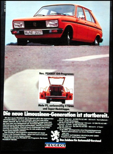 Peugeot 104 originale - peugeot, gl