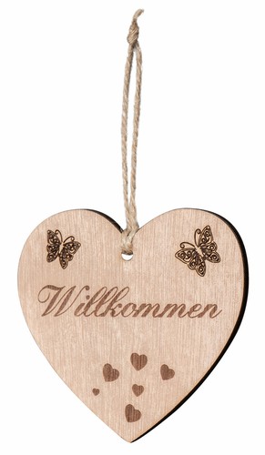 Herz willkommen 10x9cm - willkommen,