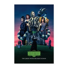 Beetlejuice 2 Hauptcharaktere Filmplakat 2024 Poster 40x60 cm, One size, Weiß