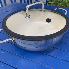 Rösle Topf Risottotopf helle Beschichtung mit Glasdeckel  Gummidichtung 28 cm