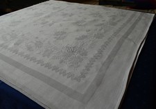 Makelloses Tafeltuch Leinendamast im seltenen Bankettformat 220 x 168