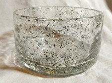 seltene WMF Ikora UNICA Glas Schale mit Silberdraht Karl Wiedmann