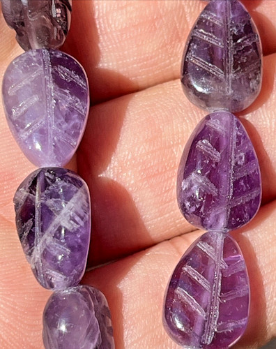 Amethyst perlen blatt blätter - amethyst,