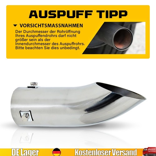 Auspuffblende silber gebogene - silber,