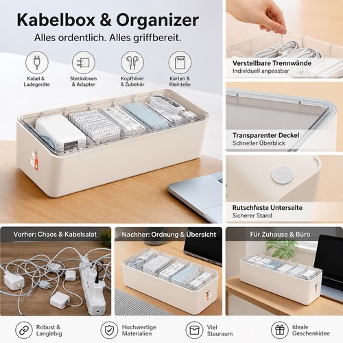 Kabel management box mit - kabel,