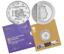 LUXEMBURG 25 EURO 2007 EUROPÄISCHER RECHNUNGSHOF SILBER POLIERTE PLATTE