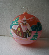 Glaskugel mundgeblasen handbemalt Weihnachten 11 cm Durchmesser