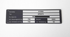 Typenschild anhänger mit - typenschild,,