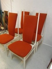 4 Stühle Set Design Orange 70-er Jahre Stil Italien Sessel Stuhl Sitzgruppe Edel