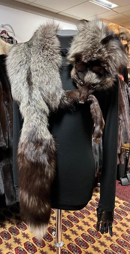 Silberfuchs fuchs pelz umhang - fuchs,