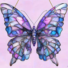 Fensterbild Schmetterling lila