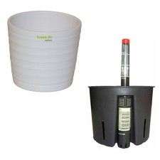 Set 3 teilig für Hydrokultur Blumentopf Keramik Maui weiss Ø 16 cm H 14 cm + Kul