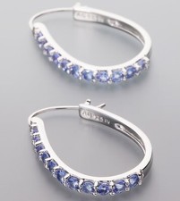 Aparte Tansanit Creolen Silber