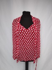 Seiden Chiffon Bluse Rot Weiss