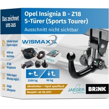 AHK für Opel Insignia B Sports Toure ab 17 vert. abnehmbar BRINK +13pol JAEGER