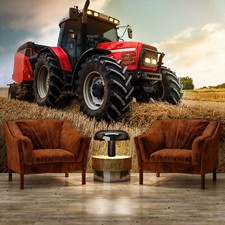 Vlies Fototapete Traktor Feld