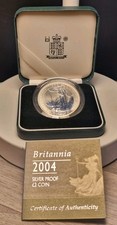1 oz Silbermünze Royal Mint 2004 Britannia Silver Two Pound Coin- Angelaufen 