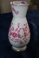Meissen Indische Malerei purpur mit Kante, schöne Vase 20 cm