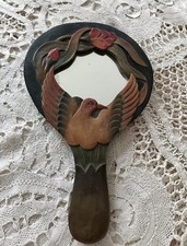 Antik? Vintage Spiegel Handspiegel Holz geschnitzt in Jugendstil gearbeitet