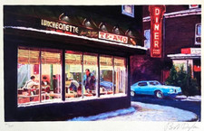 Bob Dylan Litografie COA Original Signiert Op Handnummeriert [Edward Hopper]