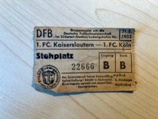 Eintrittskarte Ticket Gruppenspiel DM 1953 Kaiserslautern - 1. FC Köln