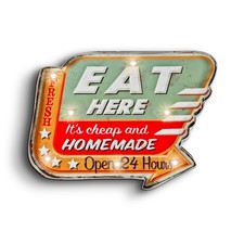 Blechschild Eat Pfeil LED