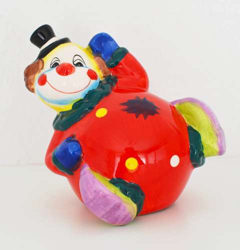 Bunte keramik spardose clown - bunte,