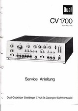 Service Manual-Anleitung für Dual CV 1700 