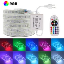 RGB LED Stripe Streifen 230V 5050 SMD Flex Lichtband Lichtschlauch Controller