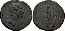 RÖMISCHE KAISERZEIT Sesterz Hadrian, 117-138  32mm/ 28,3g Original Münze #LGT479