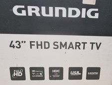 TV Grundig 43 Zoll mit Funktionen wie abgebildet auf dem Originalkarton
