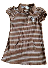 Größe 110 / 116: braun gestreiftes Polokleid / Shirtkleid, Hello Kitty, H&M