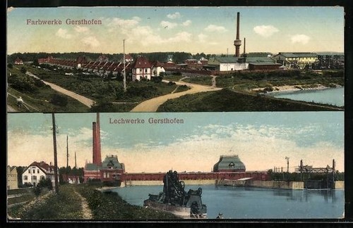 Ansichtskarte gersthofen - ansichtskarte,