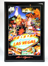 Las Vegas 3D Leucht Bild USA Deko Objekt Casino Wandbild Collage Rahmen