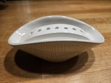 Blumen Steckvase 60erJahre Bay Keramik Weiß Krakelee