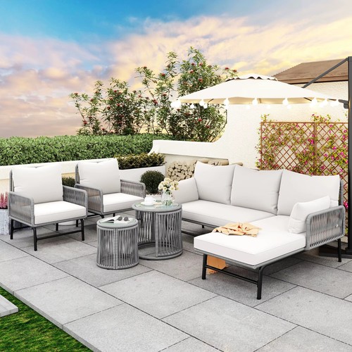 Gartenlounge set teilig mit - 6-teilig,
