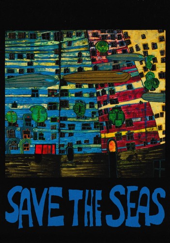 Kunstkarte hundertwasser save - hundertwasser, "save