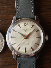 antike Rotary, FEF 350, läuft top, Band + Glas + Krone neu, 36mm, rar,