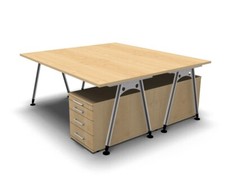 Doppelarbeitsplatz A18 Schreibtisch Rollcontainer Bürotisch Doppelschreibtisch