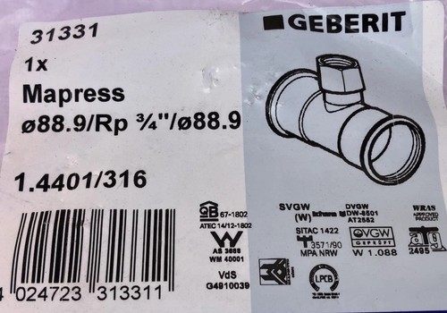 Geberit mannesmann stück - geberit, t-stück