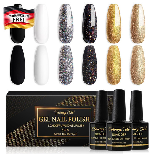 Gel nagellack set farben - uv-gel, 6