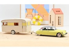 CITROEN DS 19 + Caravan Digue Panoramic - 1960 - yellow - NOREV 1:18